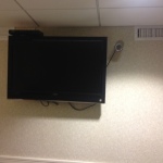 Viewing and being viewed: A large screen TV and a camera to monitor my sleep positions in the Sleep Lab.